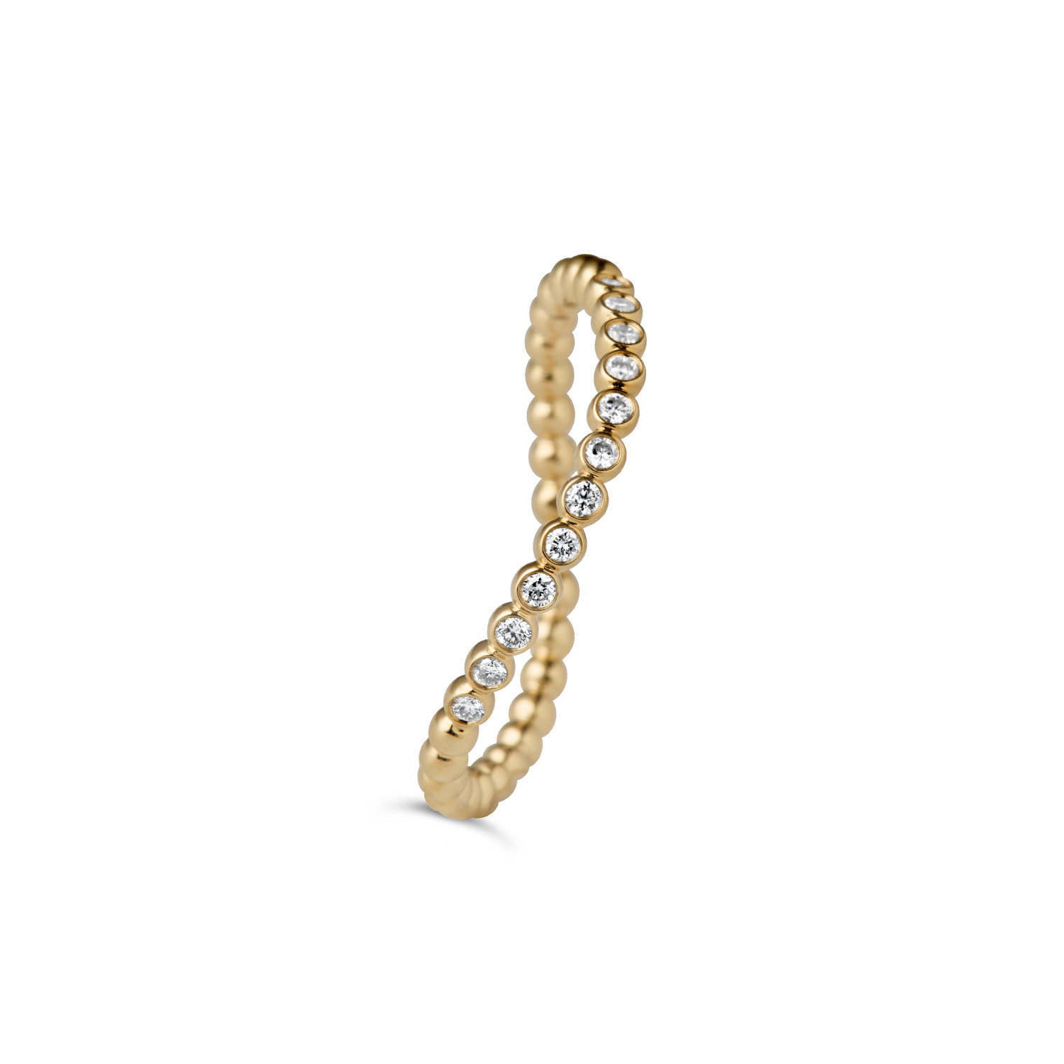 Ring AURELIA MEMOIRE Gelbgold 585/- teilausgefasst mit Brillanten zus. 0,10ct
