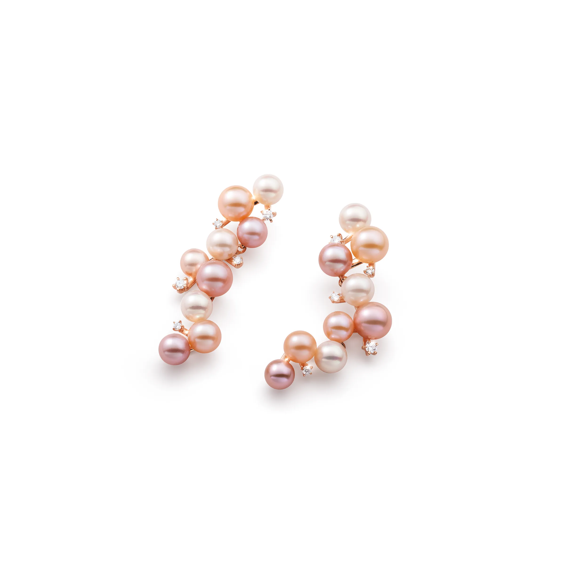 Ohrhänger PERLA Rotgold 585/- mit Brillanten und Süßwasserperlen