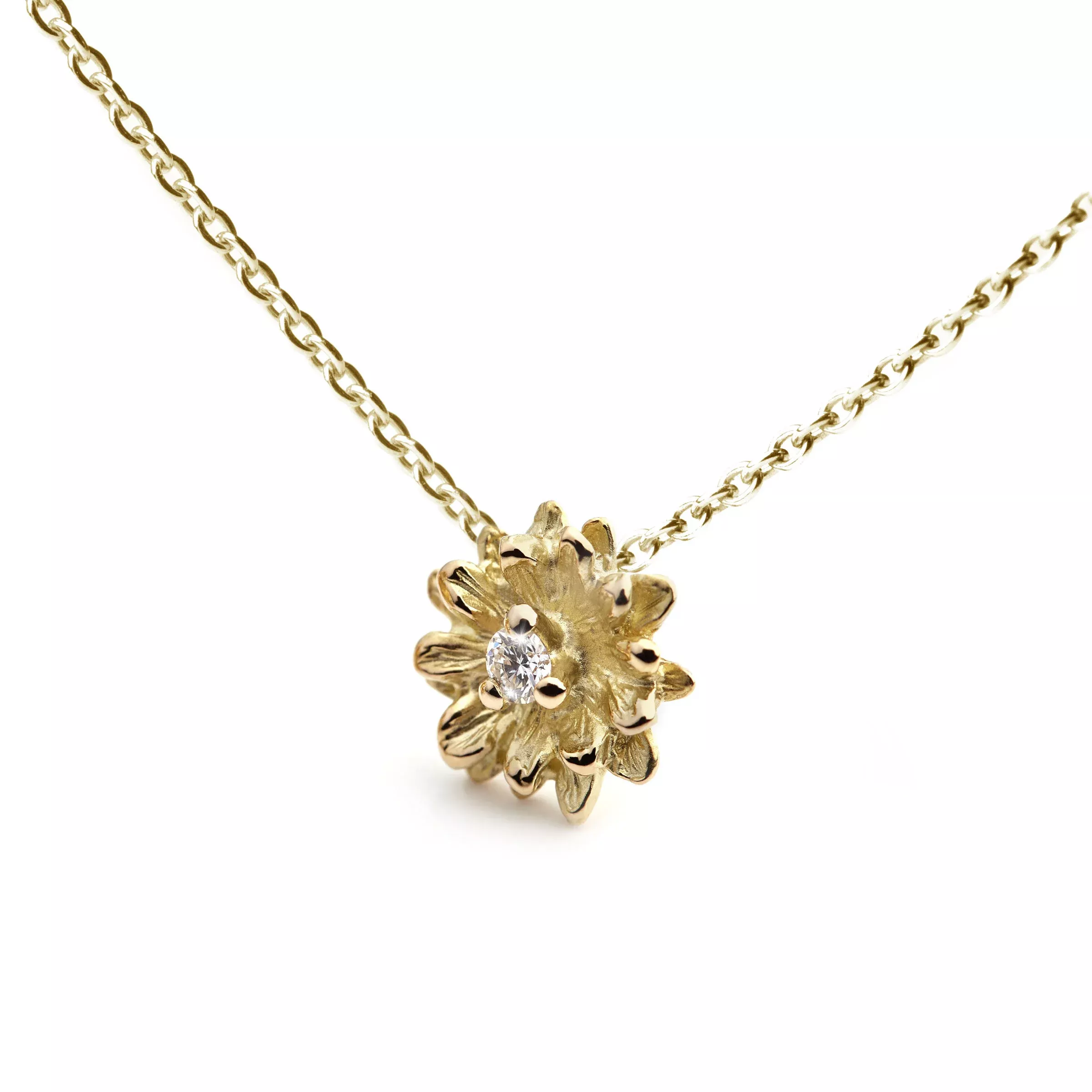 Anhänger DIAMANTBLÜTE Gänseblume Gelbgold 750/- mit Brillant