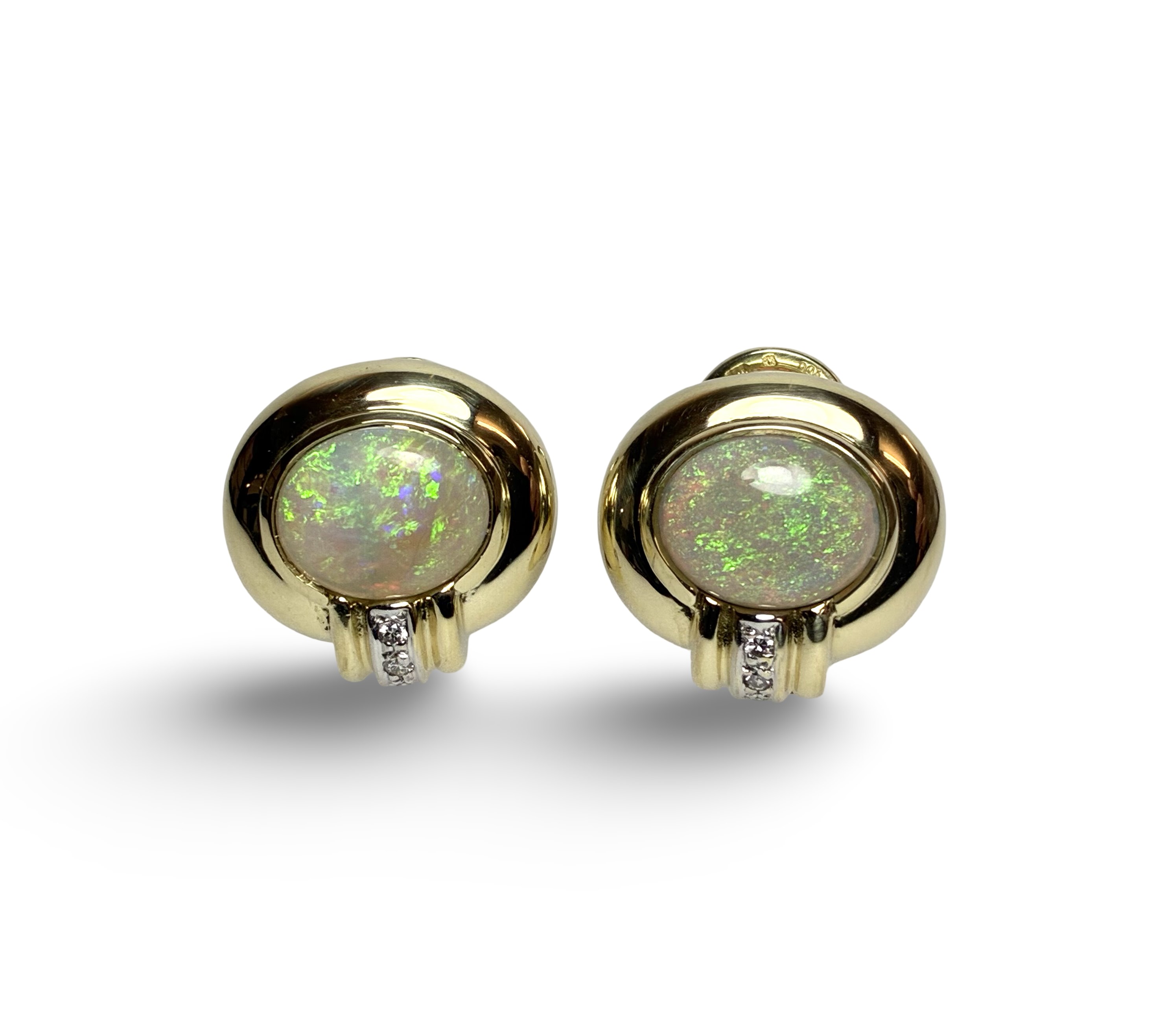 Brillant Opal Ohrclips - Gold 585 - Privatbesitz