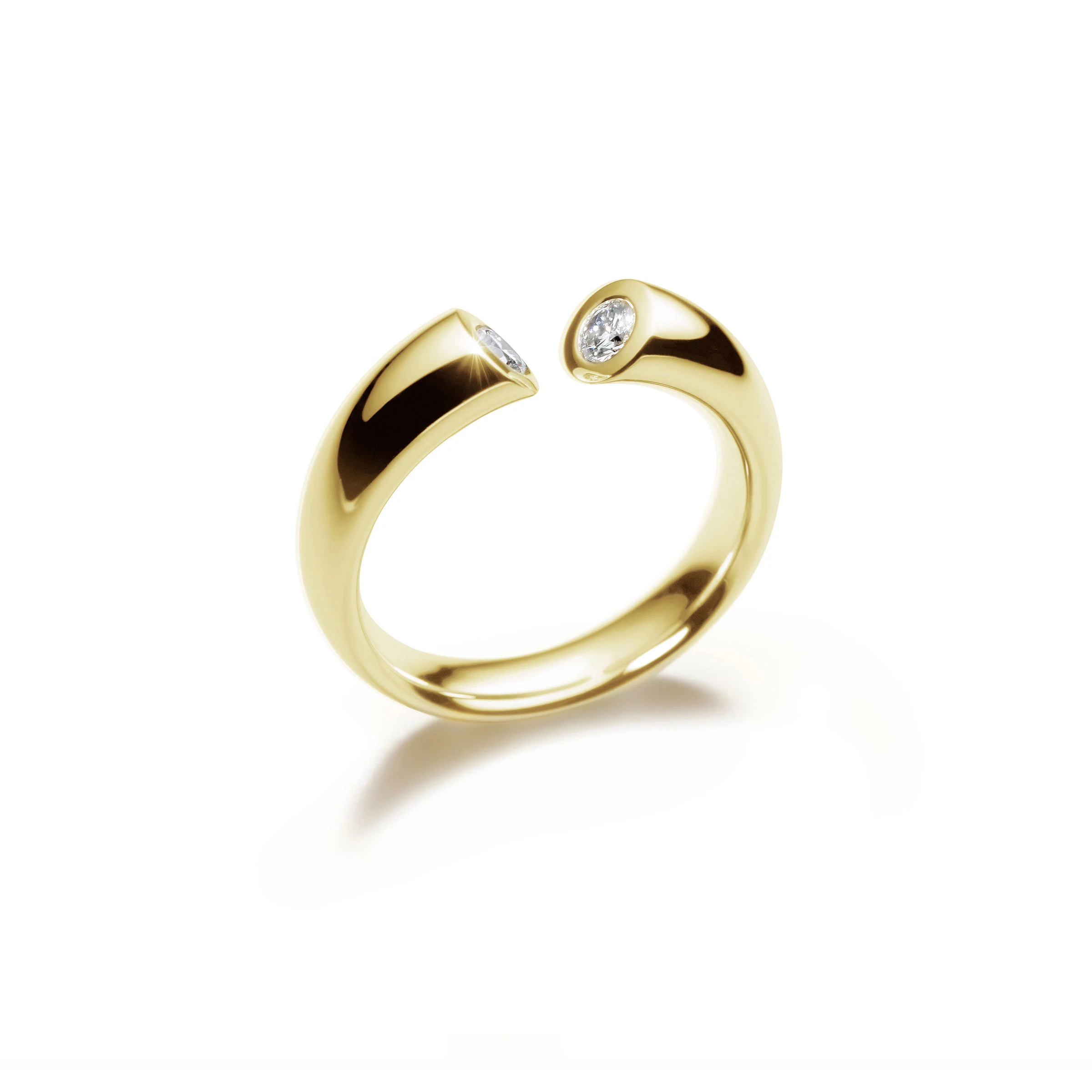 Ring DIALOG Gelbgold 750/- mit 2 Brillanten zus. 0,25ct.