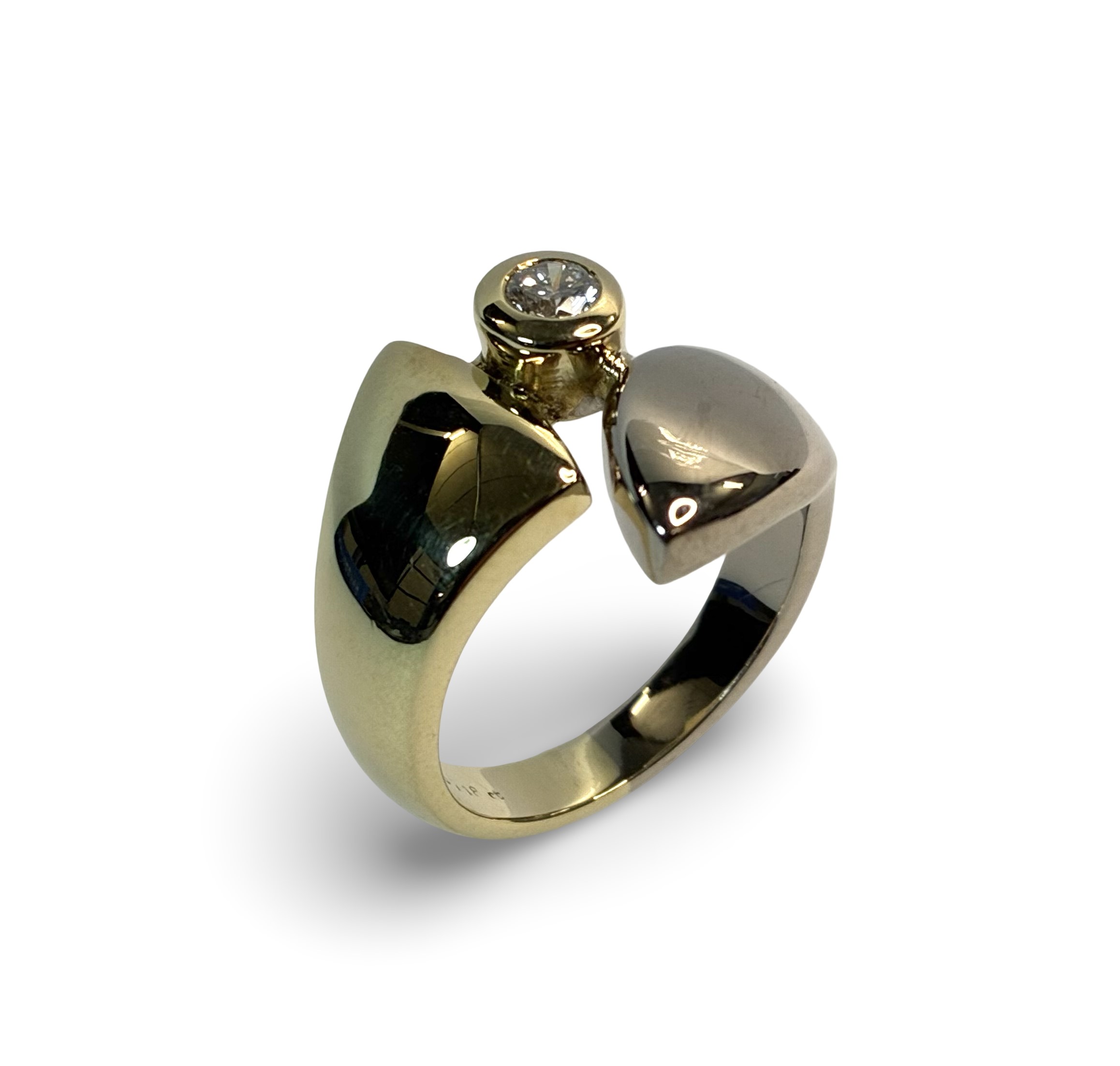 Solitärring - Gold/Weißgold 585 - RW 54 - Privatbesitz