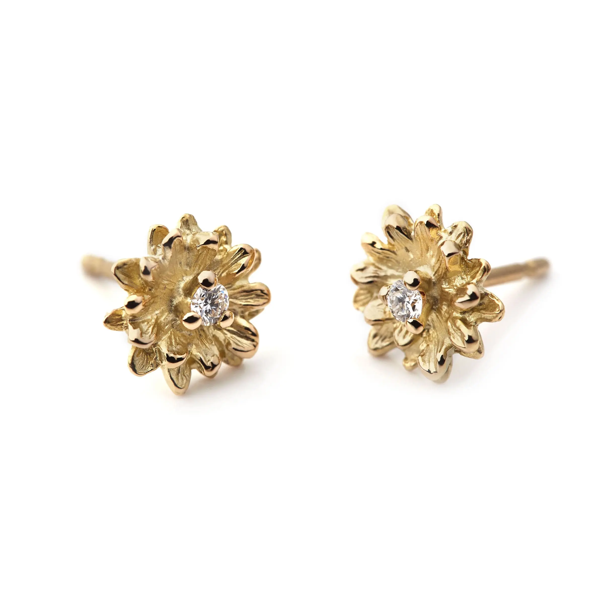 Ohrstecker DIAMANTBLÜTE Gänseblume Gelbgold mit Brillanten