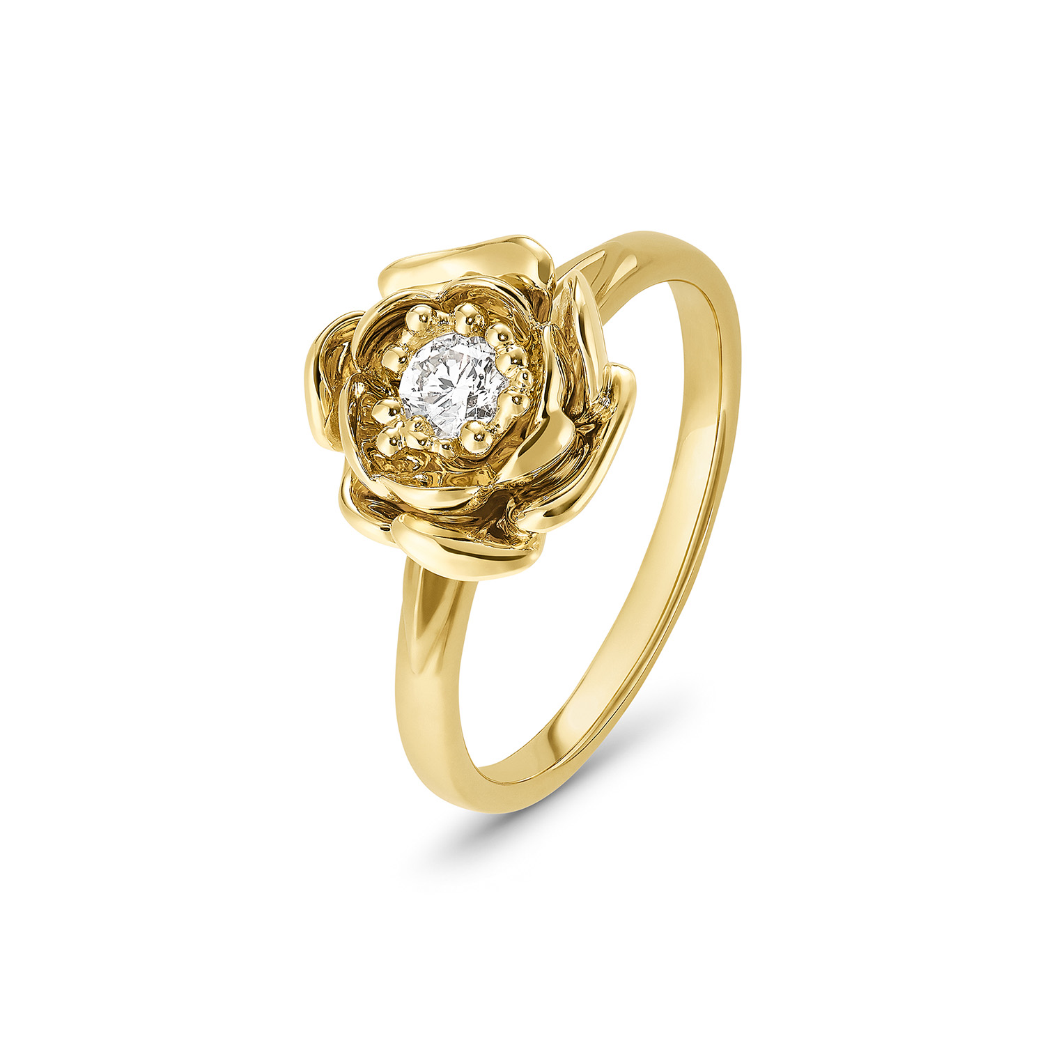Ring WILDROSE-M Gelbgold 585/- mit Brillant
