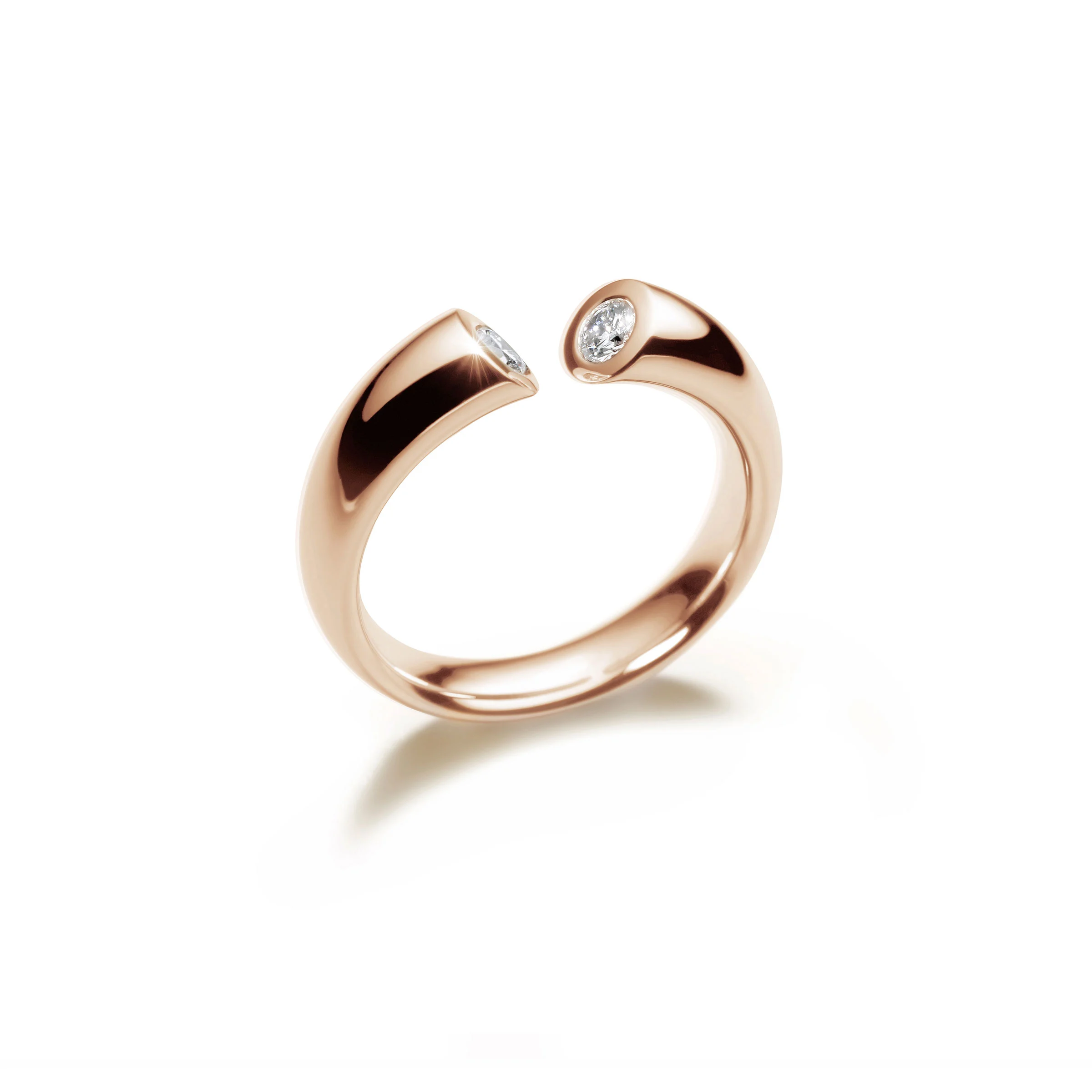 Ring DIALOG Rotgold 585/- mit 2 Brillanten zus. 0,25ct.