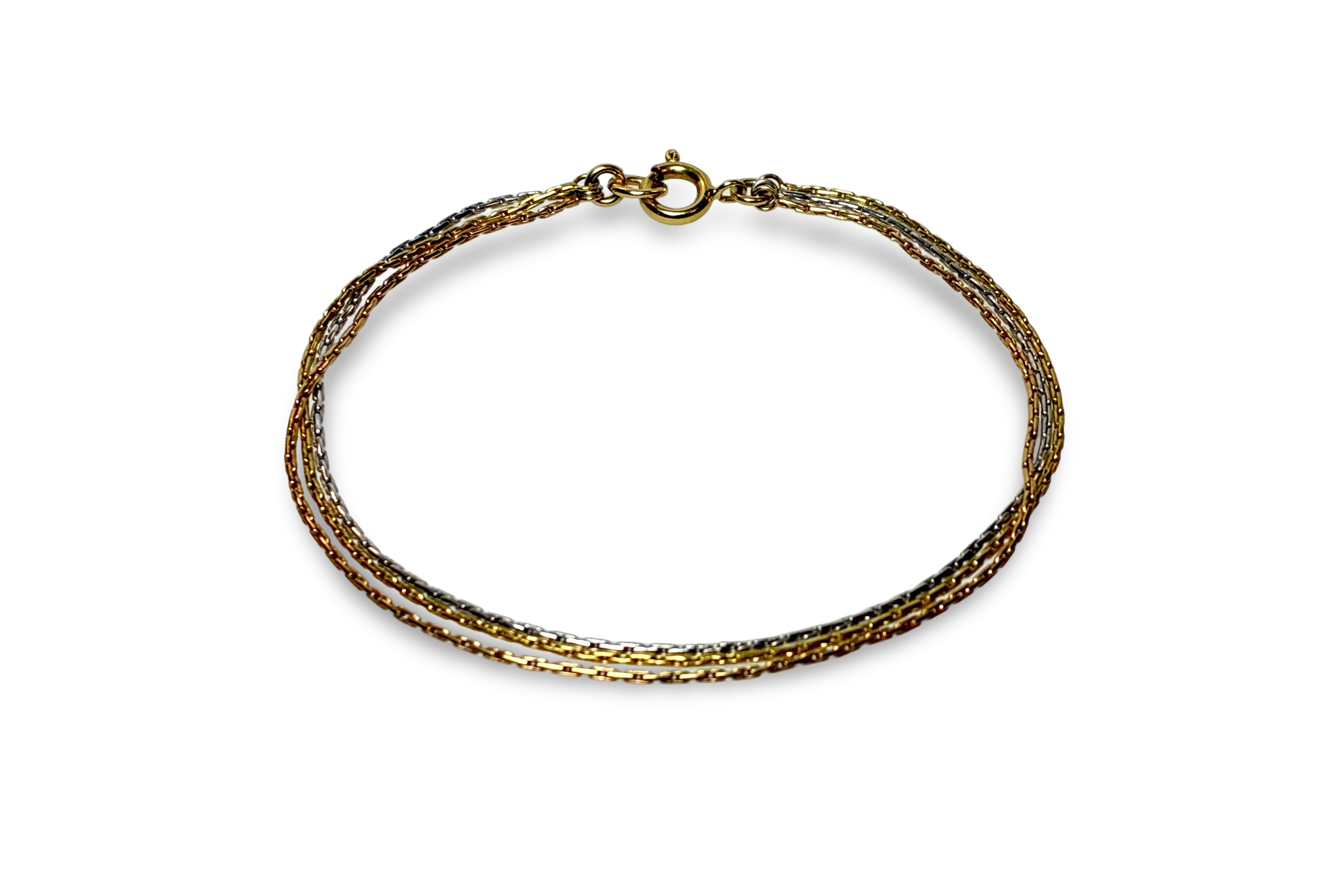 Armband - 3-reihig - Gold/Weißgold 585 - Länge ca. 19cm - Privatbesitz