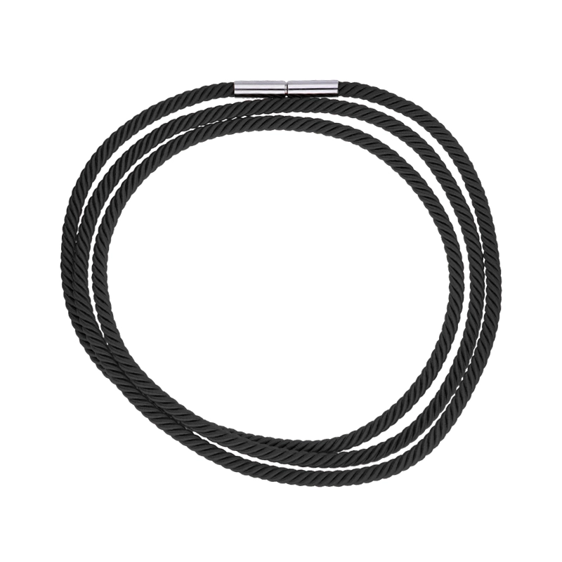 Basis-Kette-Seidenkordel-schwarz-Edelstahl