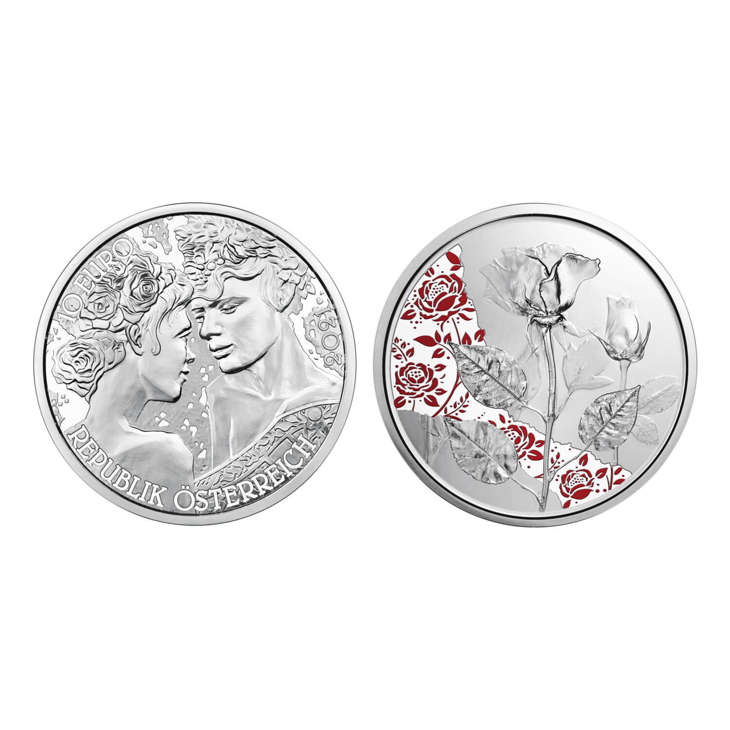 10 Euro Münze "Die Rose" Silber 925 polierte Platte