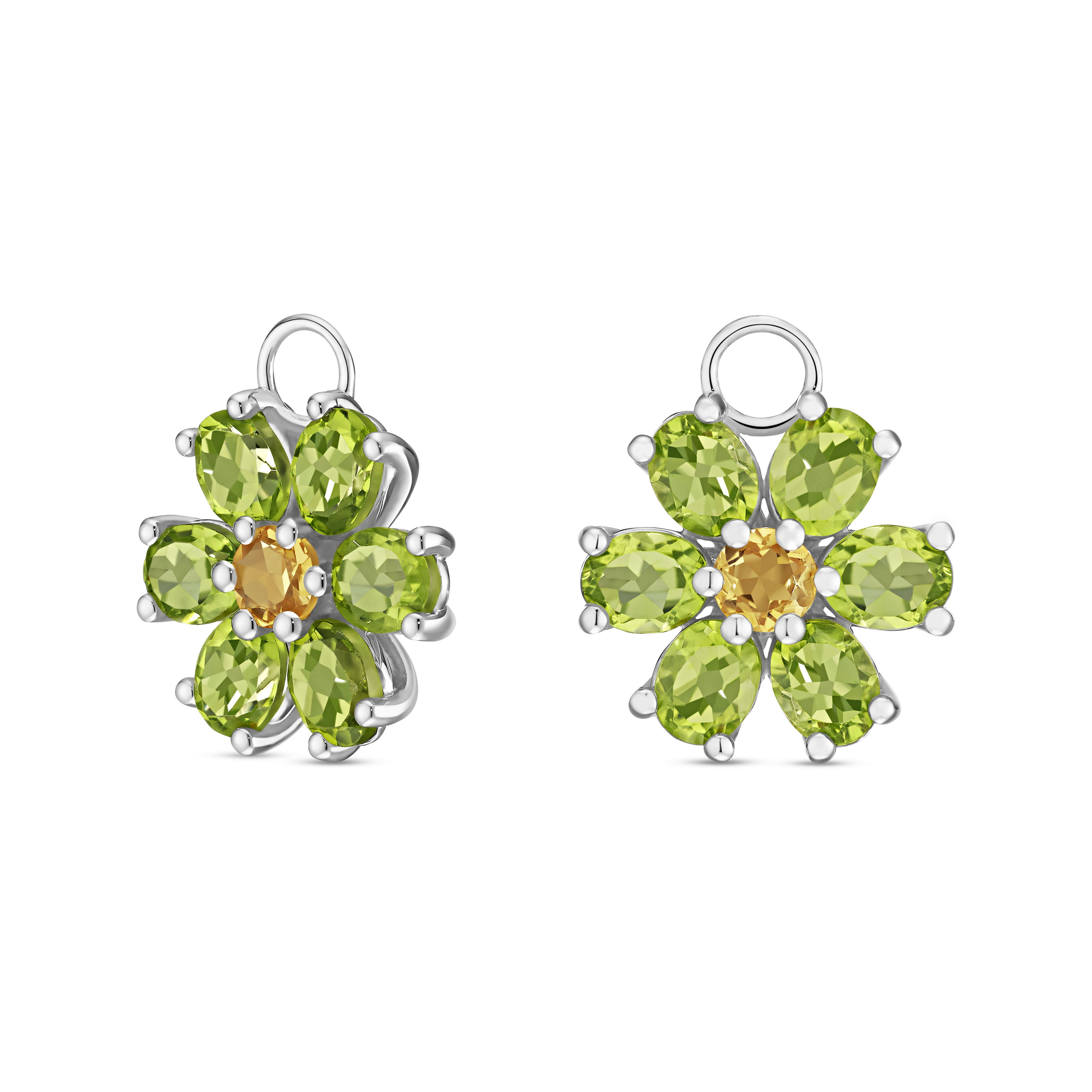 Ear Candy KRISTALL BLÜTE Sterlingsilber mit Citrin und Peridot