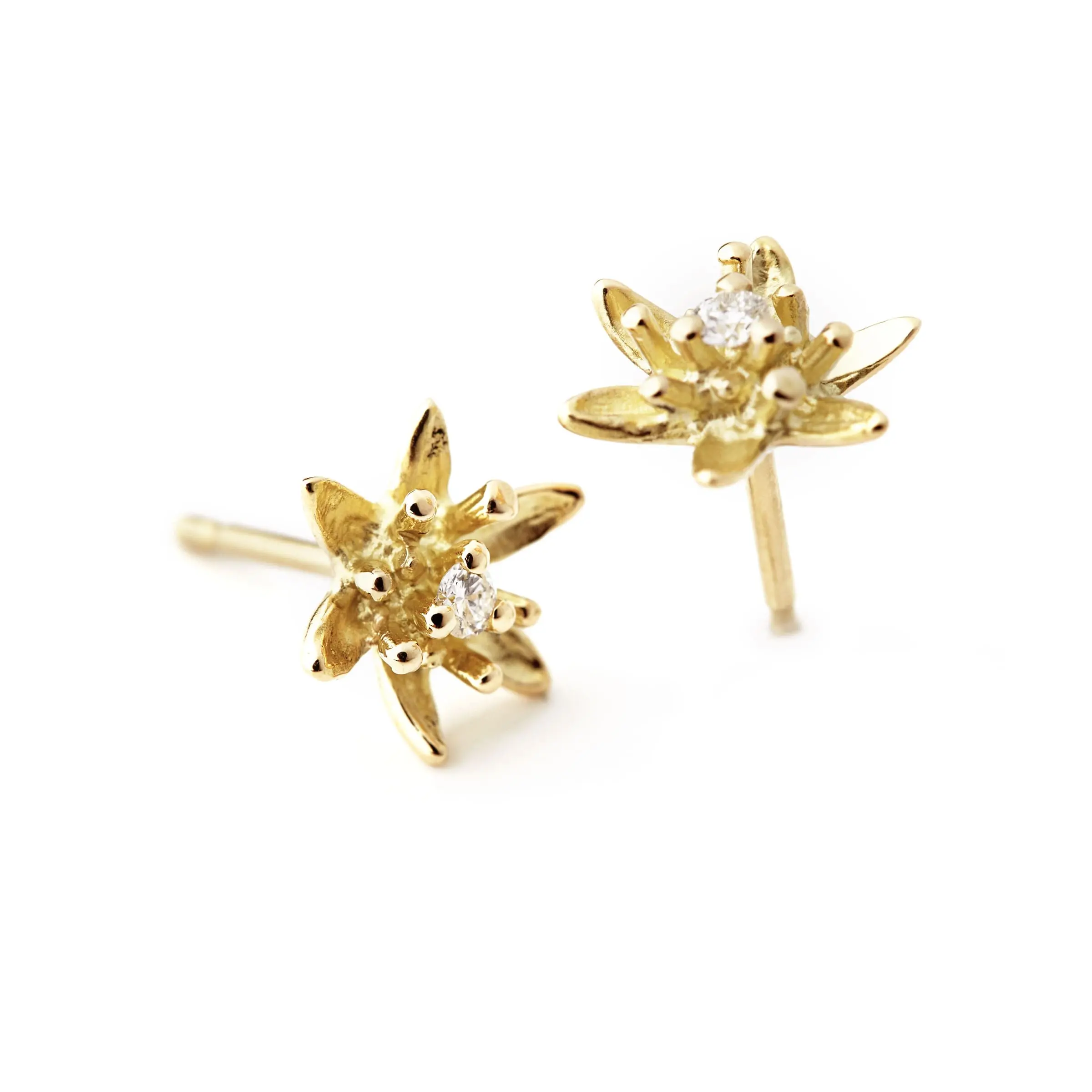 Ohrstecker DIAMANTBLÜTE Lilie Gelbgold 585/- mit Brillanten